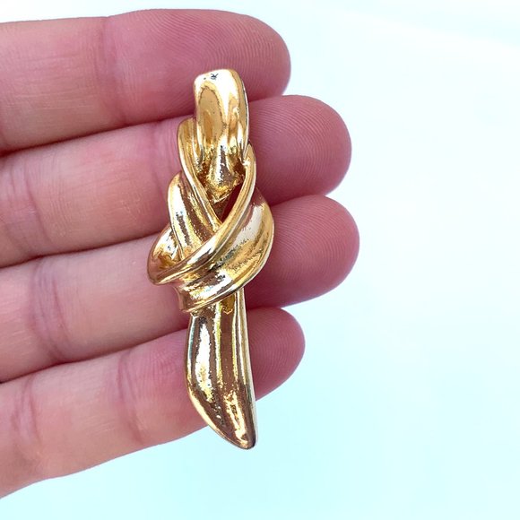 NEW~ Anthropologie Gold Twisted Drop Earrings - Picture 8 of 8